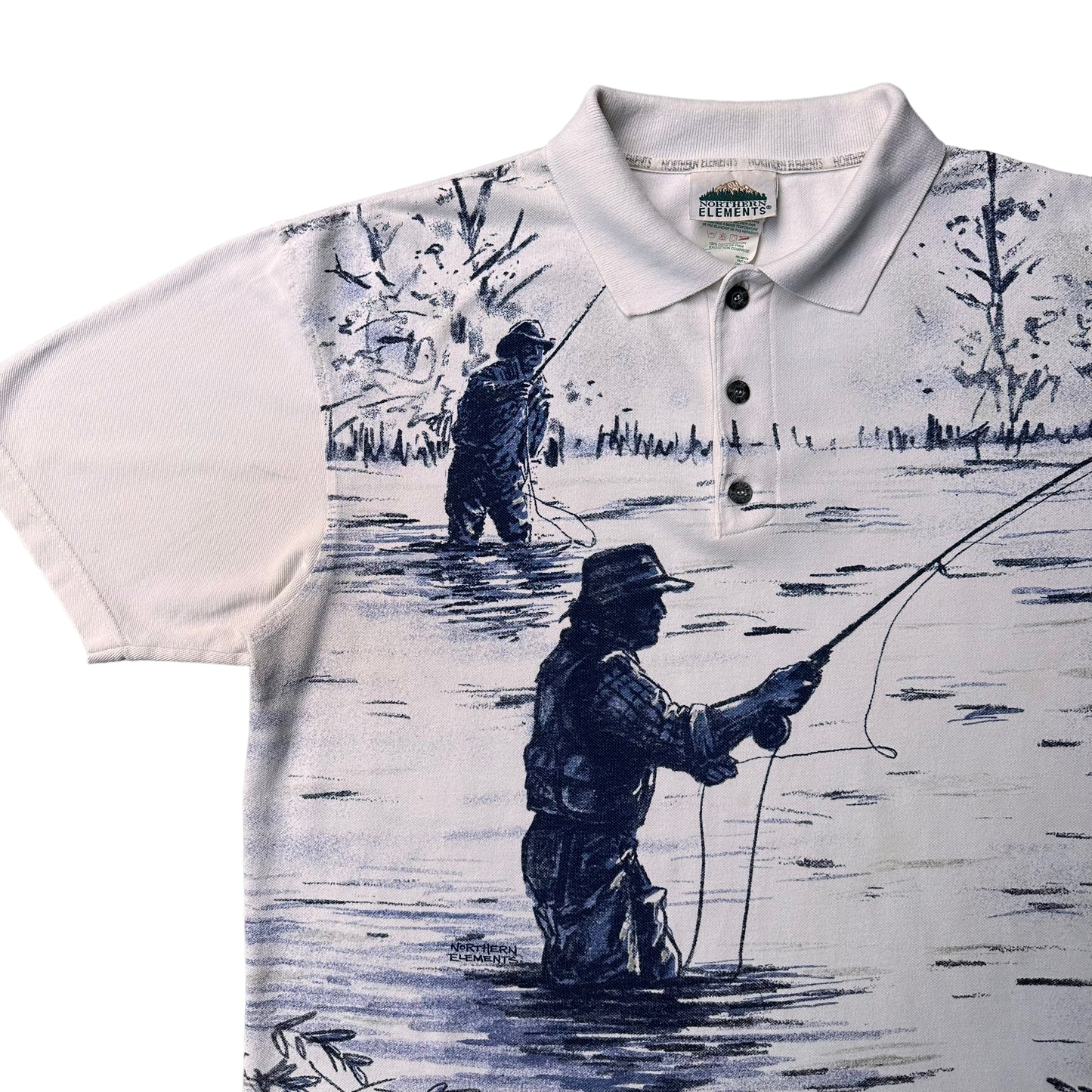 Fly fishing polo shirt large