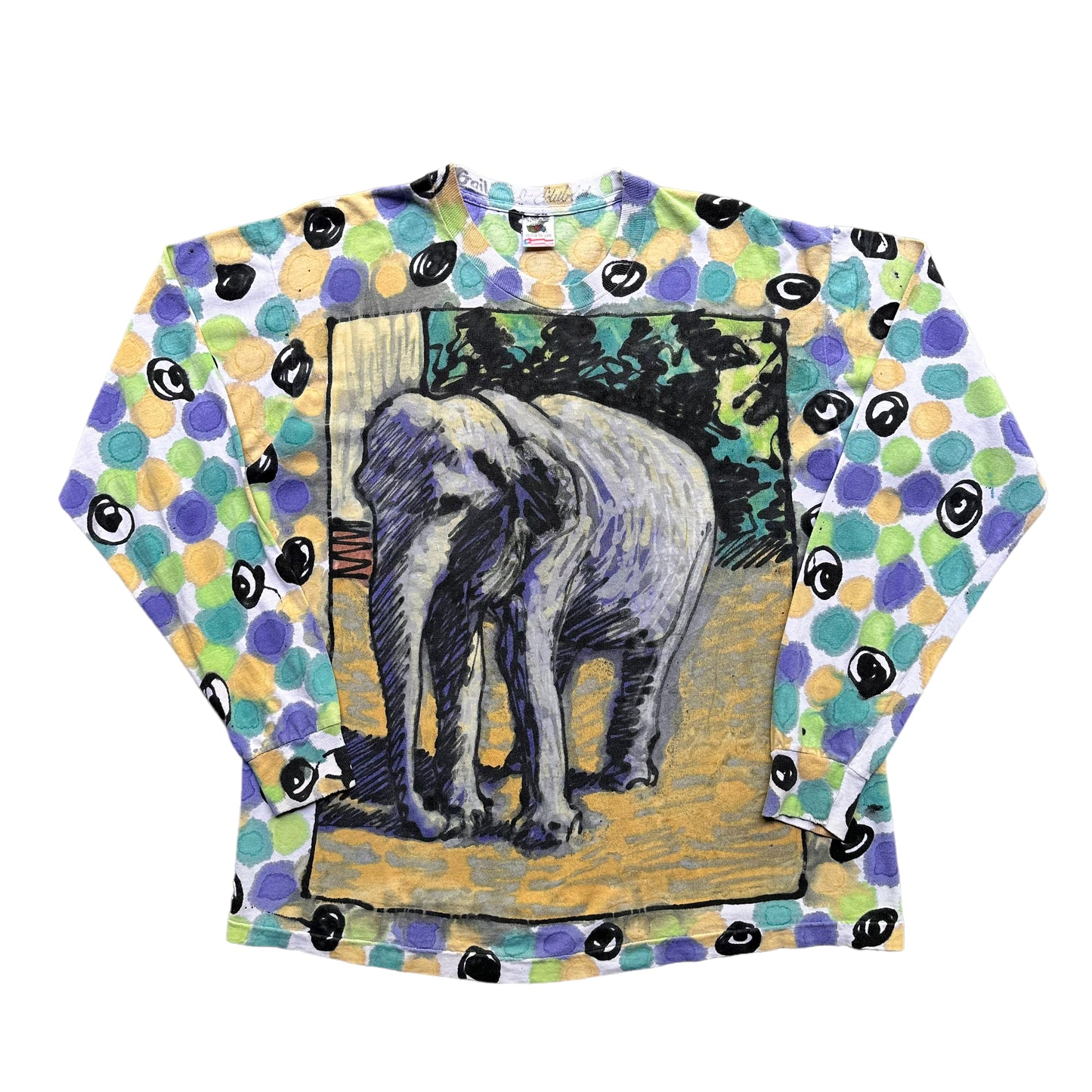 Emersin elephant hand painted shirt large