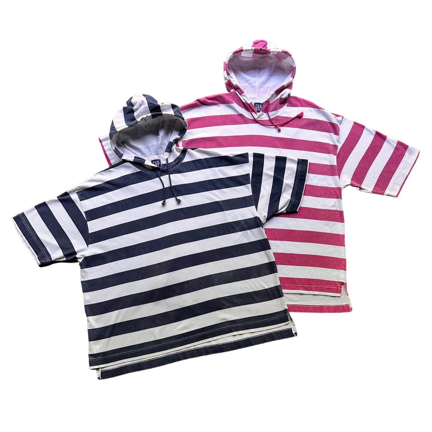 90s Gap striped hooded tee - Large & Extra Large