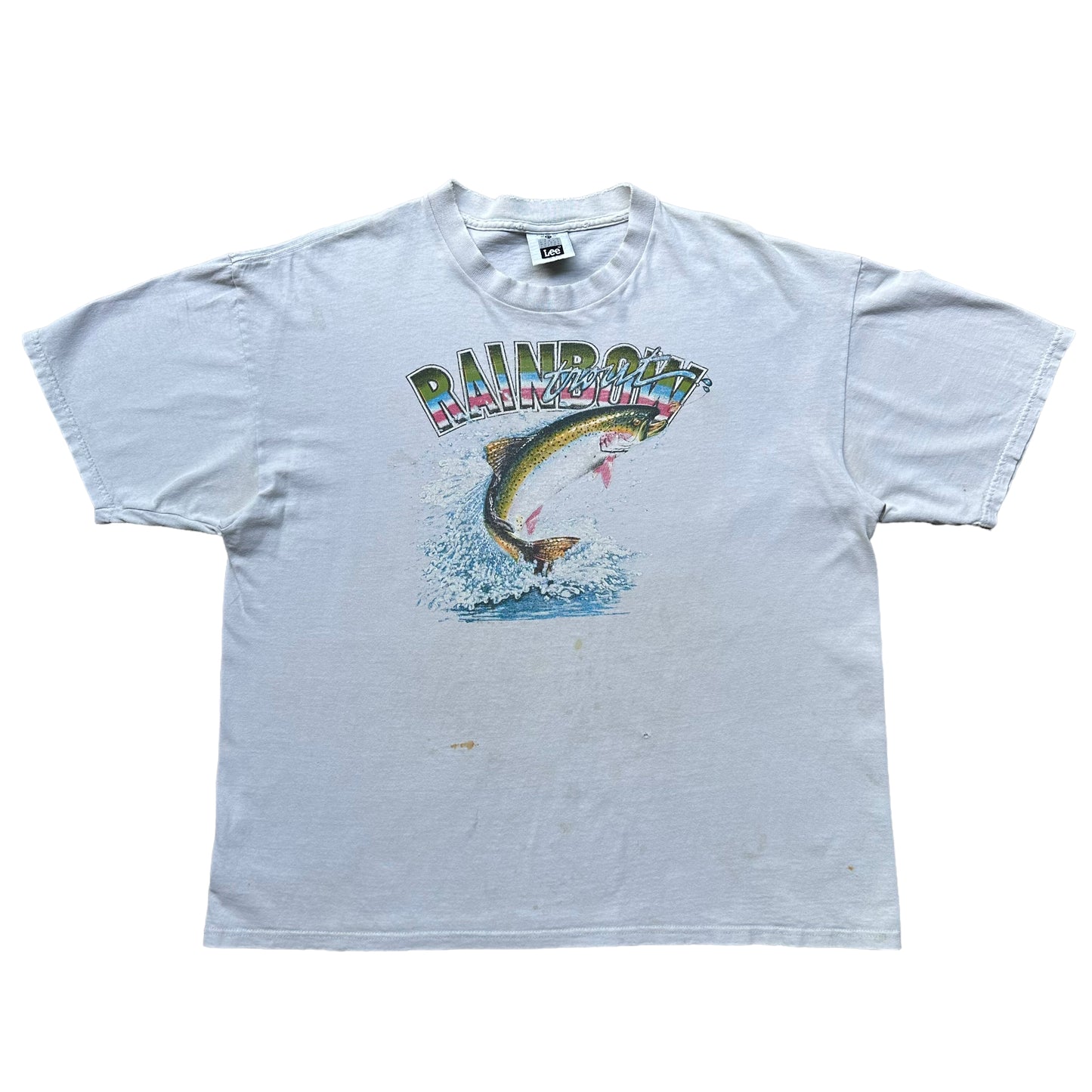 90s Rainbow trout tee Large