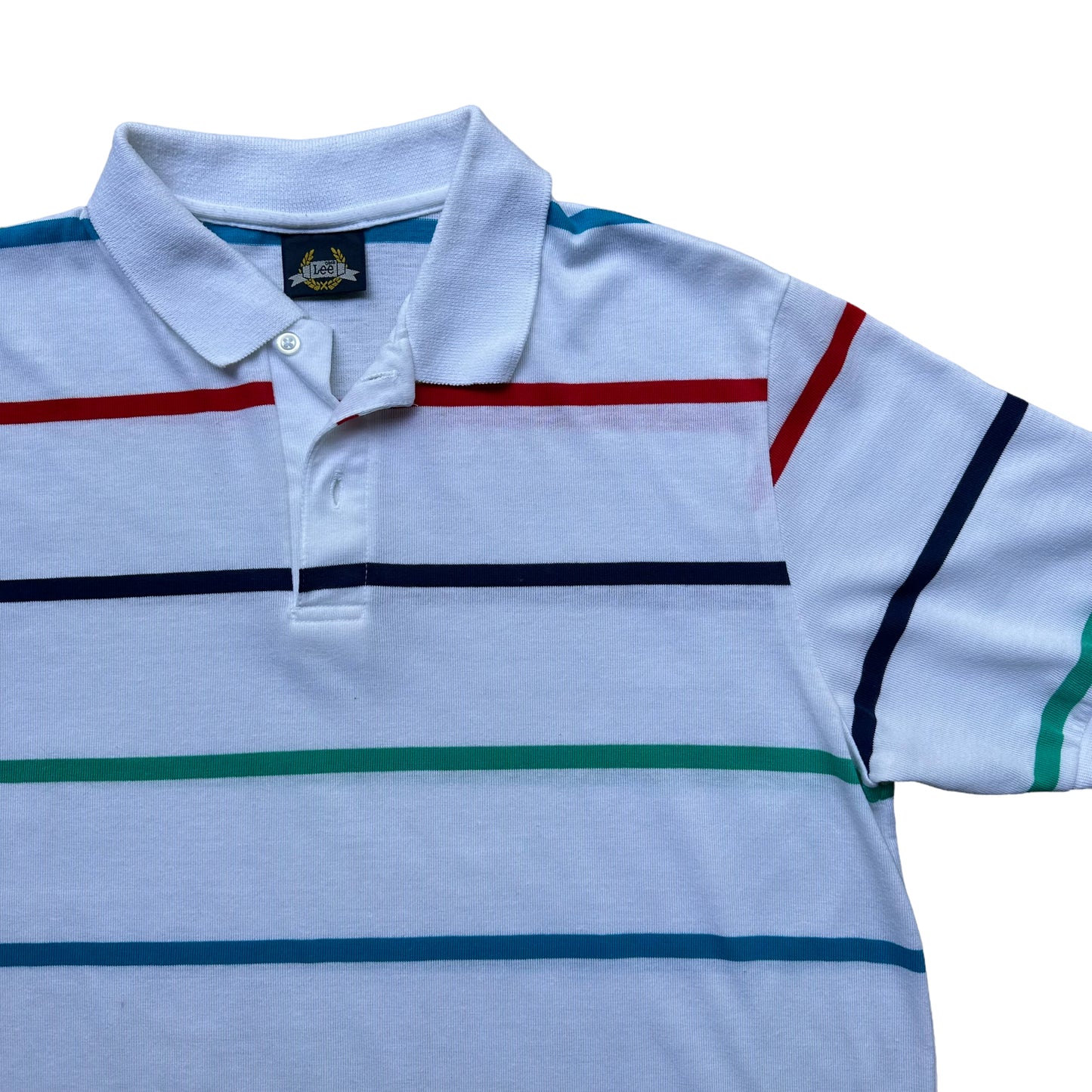 80s Lee color striped polo large