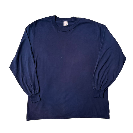 90s Navy blue blank long sleeve L/XL