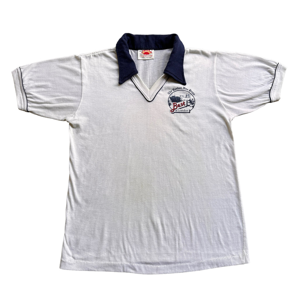 80s London free press polo jersey small