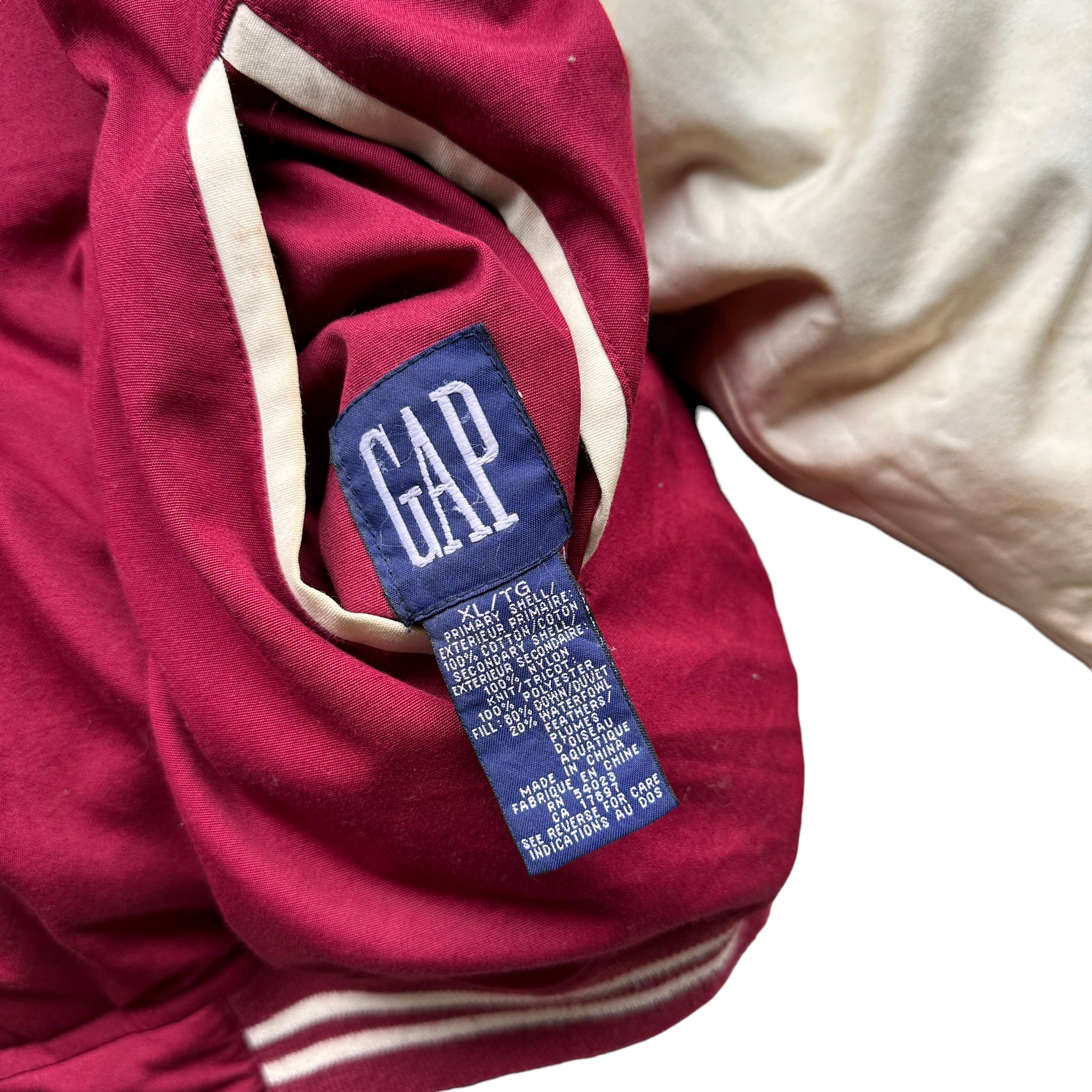 90s Gap reversible down bomber jacket XL – Vintage Sponsor