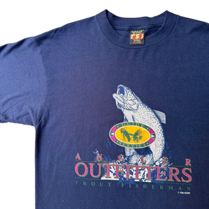 90s trout angler outfitters tee XL