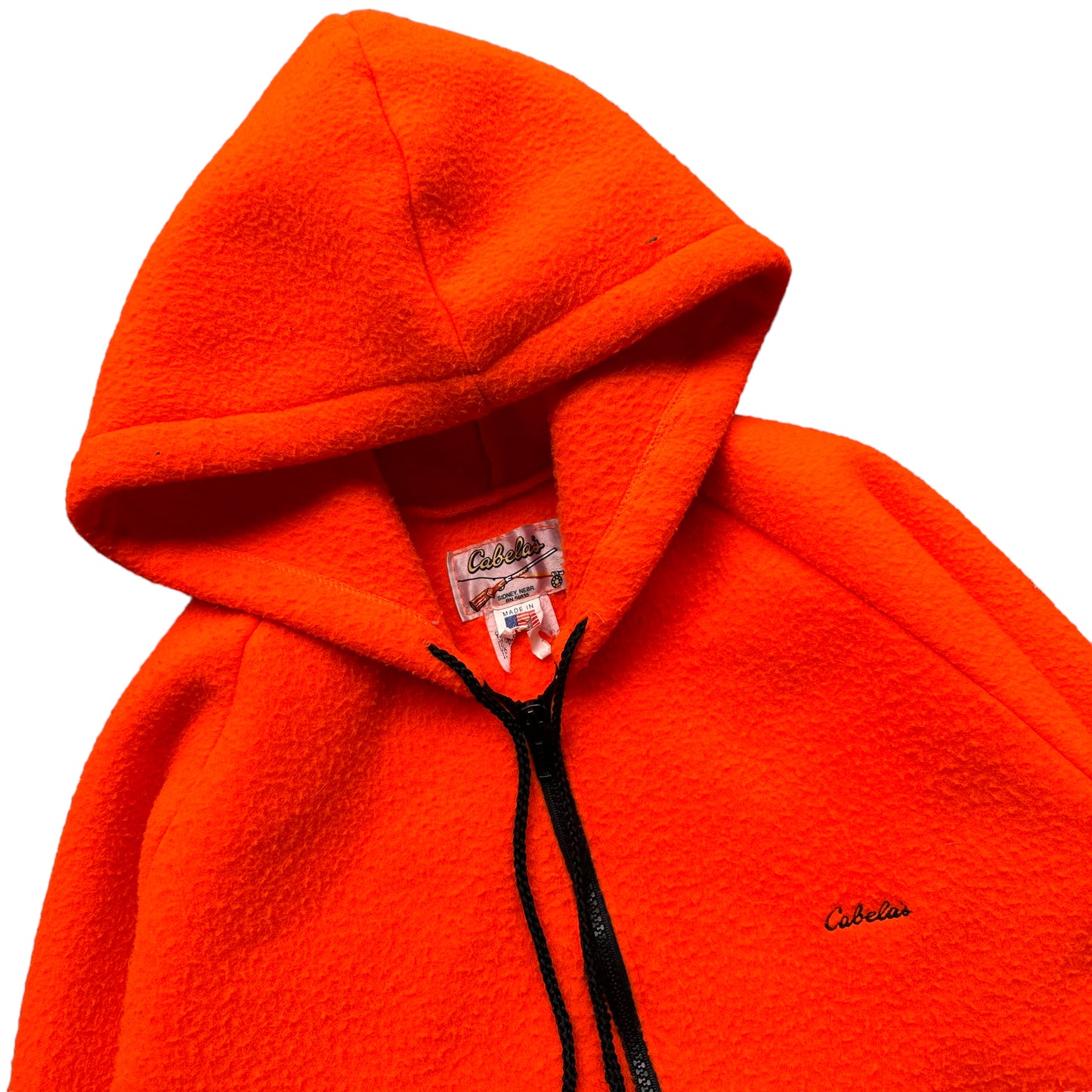 Cabelas blaze orange fleece hood medium