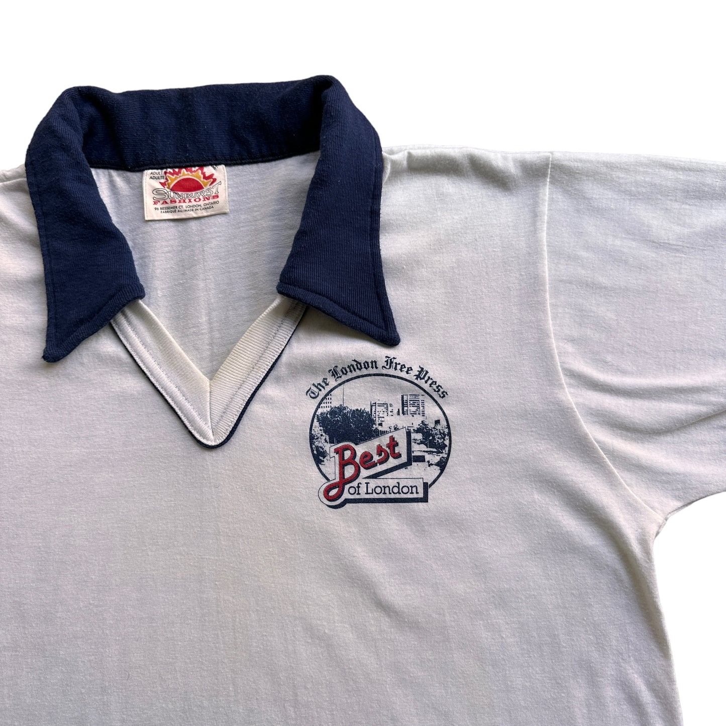 80s London free press polo jersey small