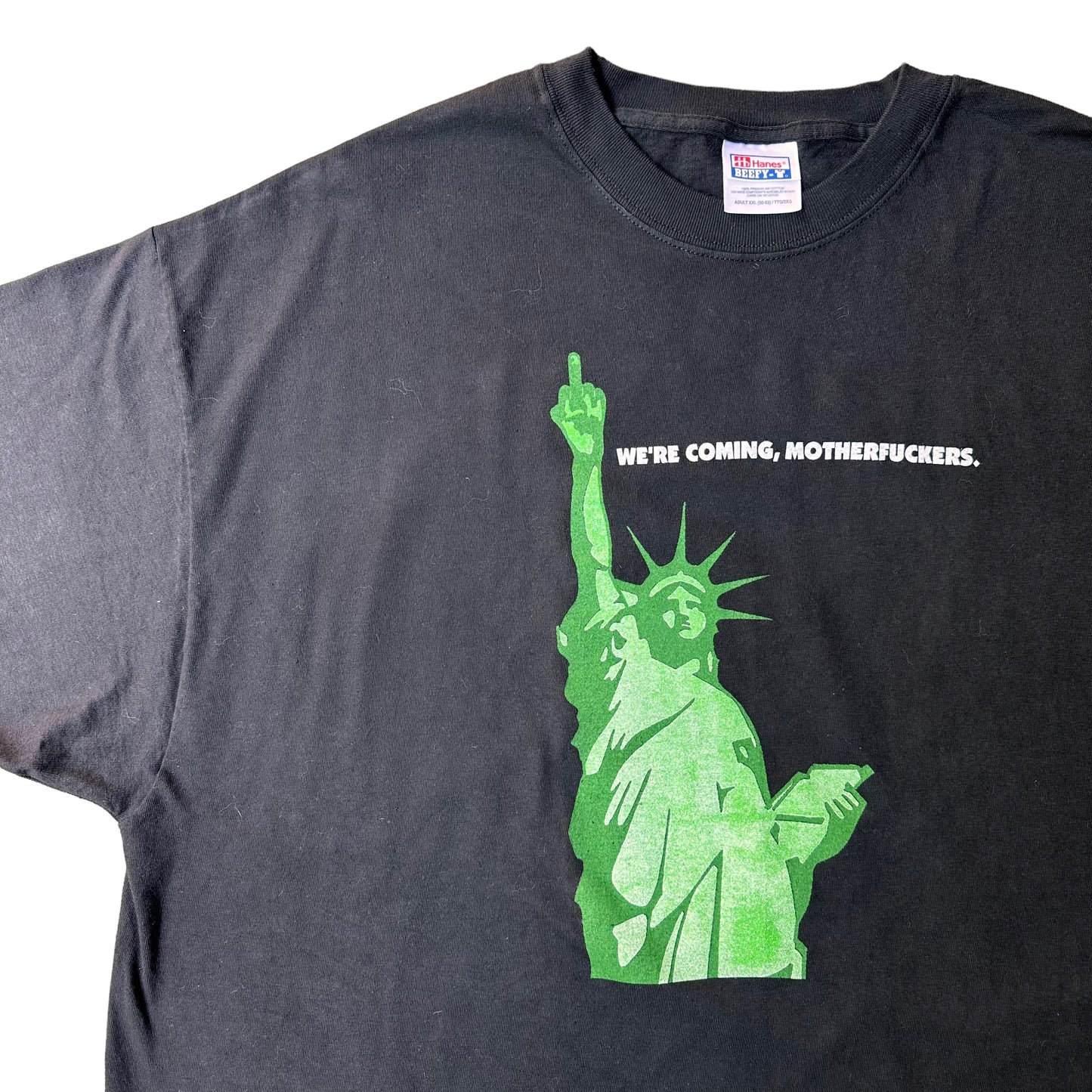 Statue of liberty middle finger post 9/11 tee XXL