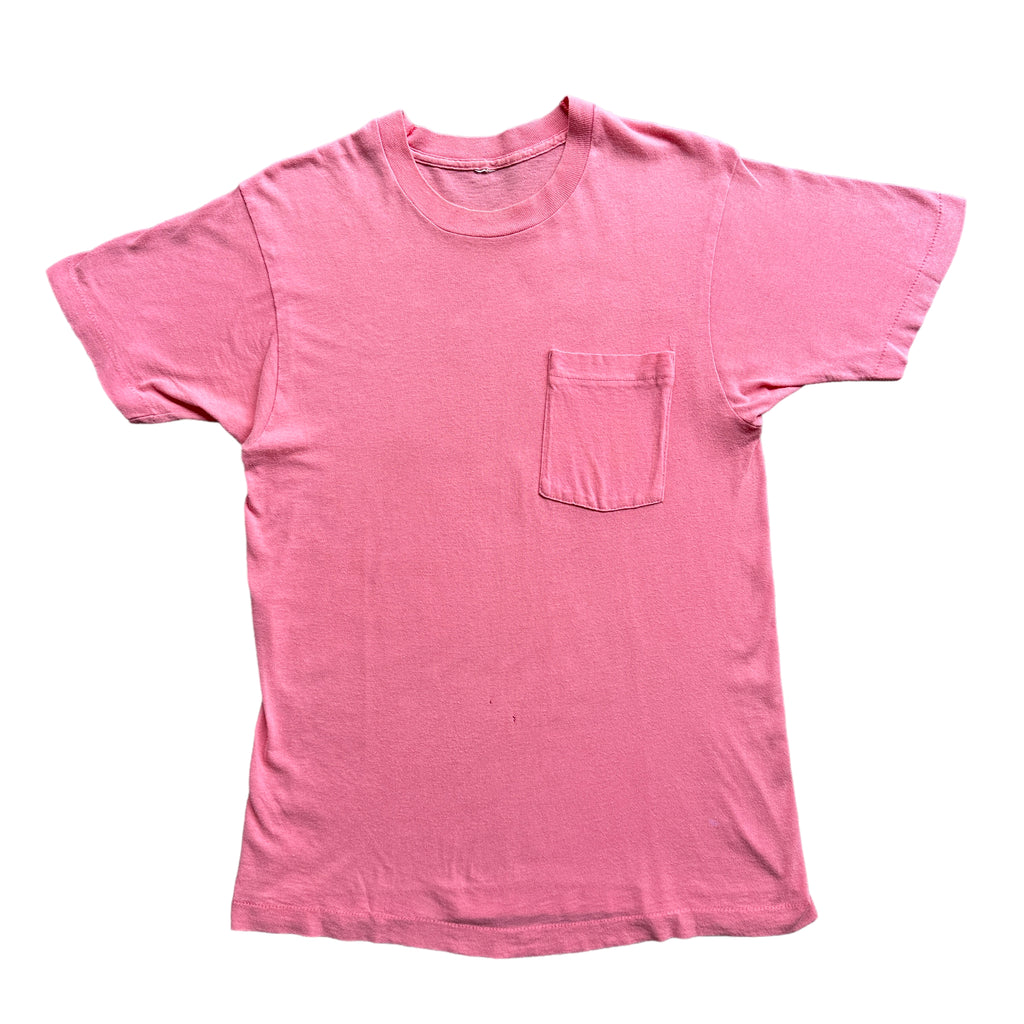 80s Pink pocket tee small