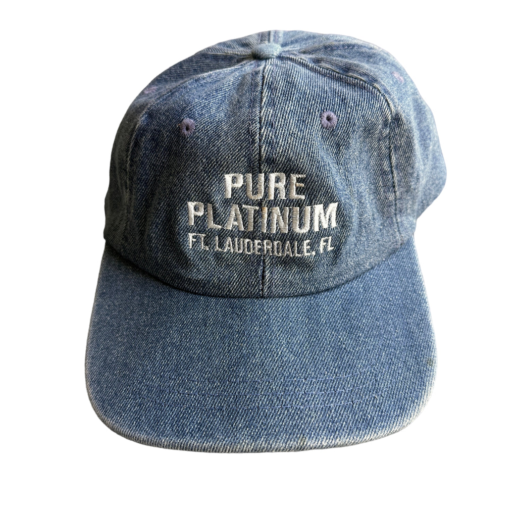 Pure platinum denim hat