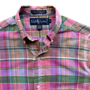80s Polo madras button down women’s shirt Small