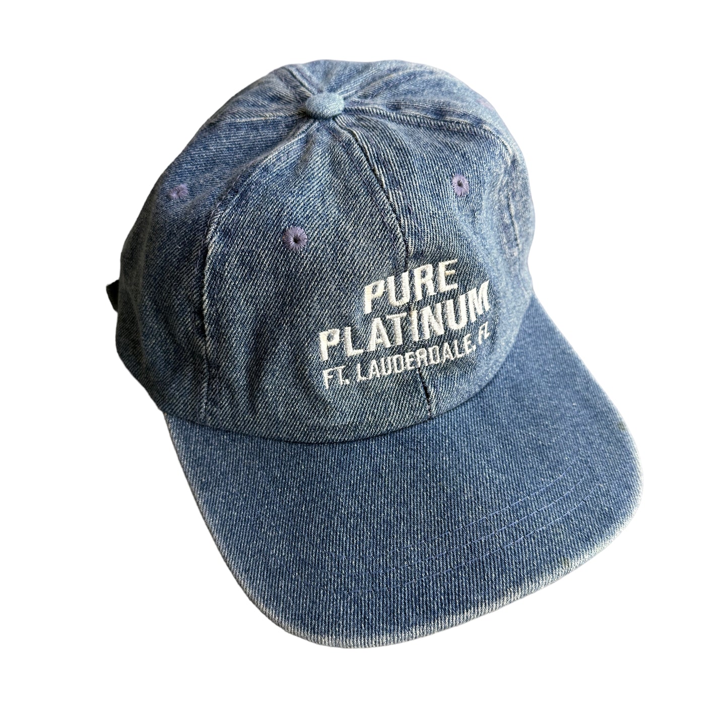 Pure platinum denim hat