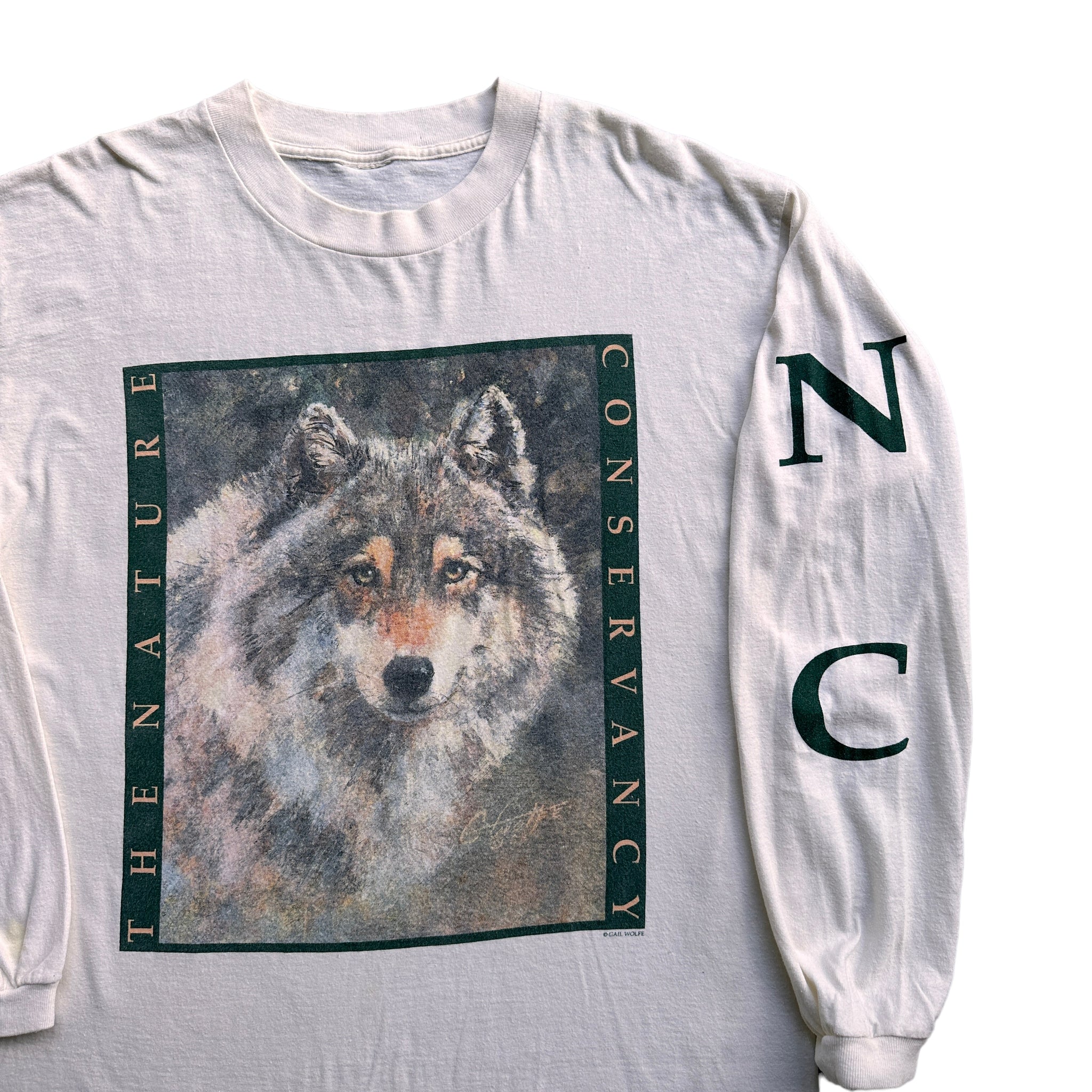 90s Nature conservancy longsleeve wolf - size M/L