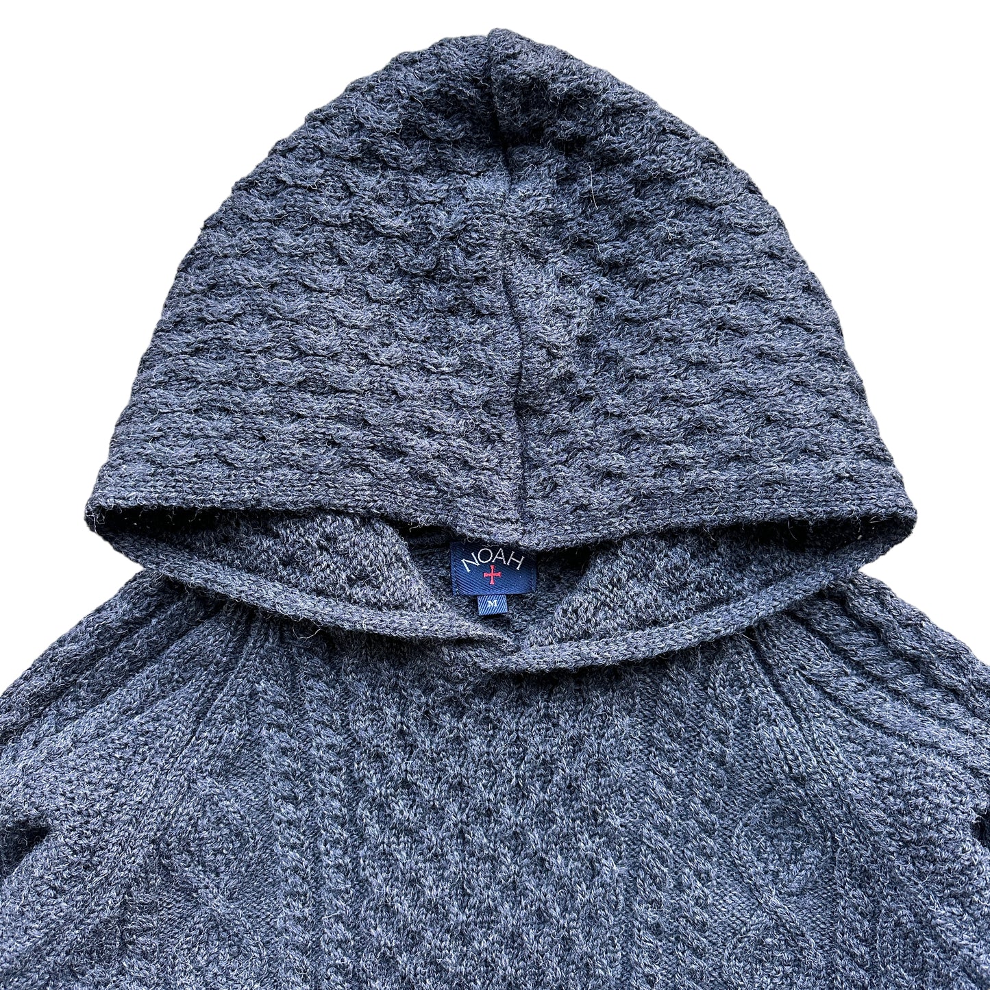 Noah wool hooded fisherman’s sweater medium