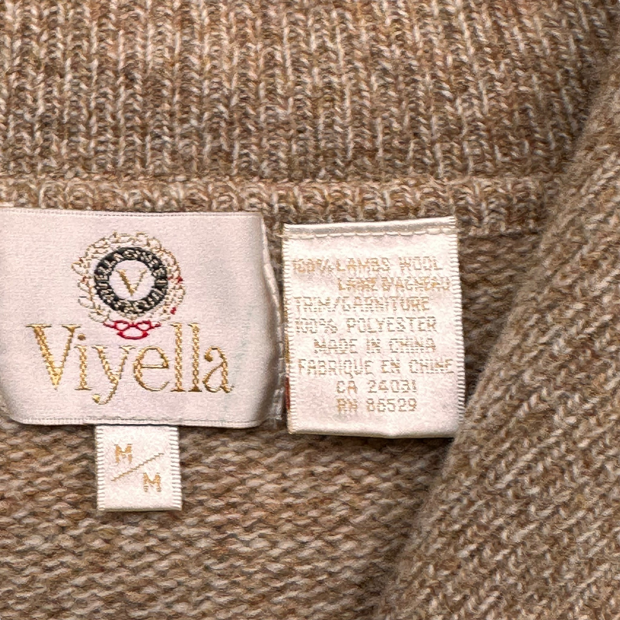 Viyella lambs wool 1/4 zip sweater medium