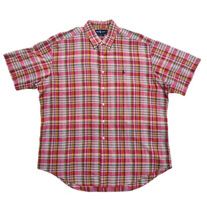 Polo ralph lauren button up short sleeve shirt madras XL