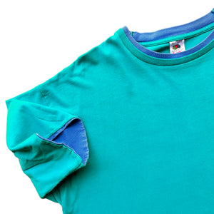 90s Blank two ply sleeve teal XL