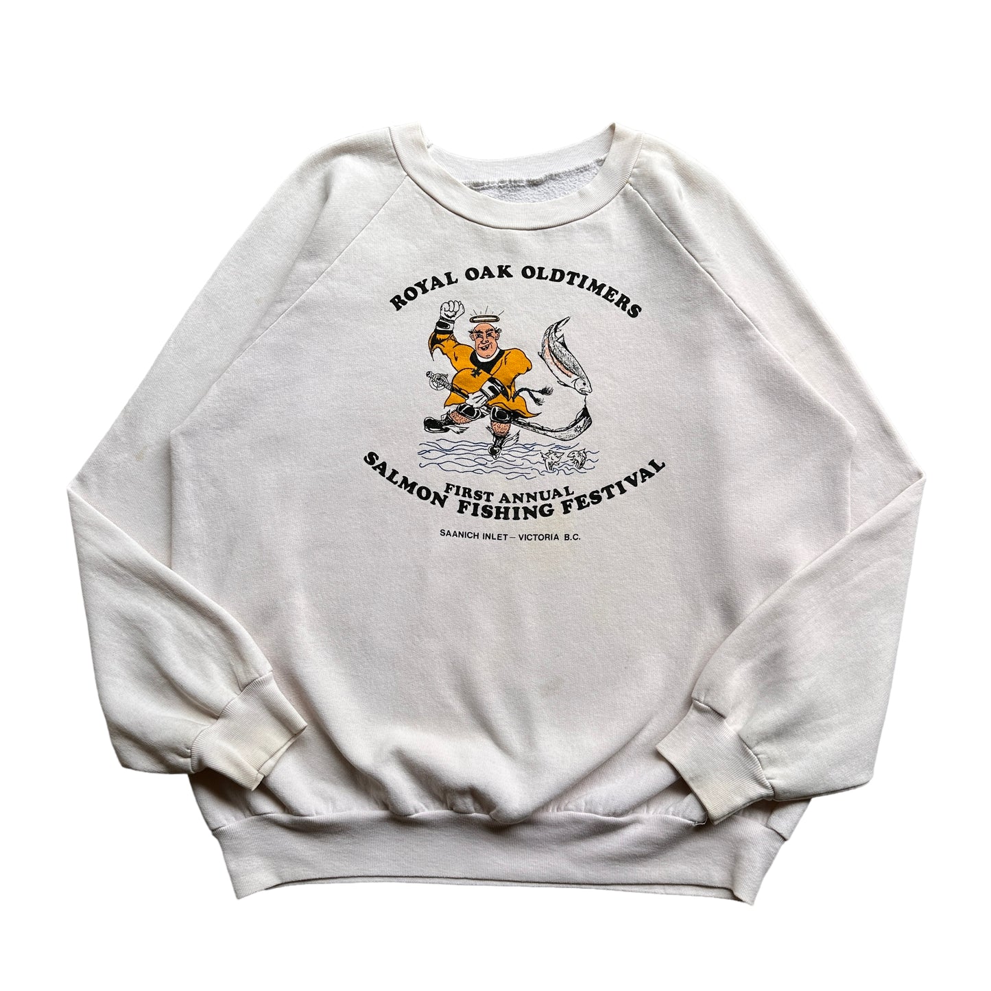 80s Salmon fishing festival sweatshirt medium