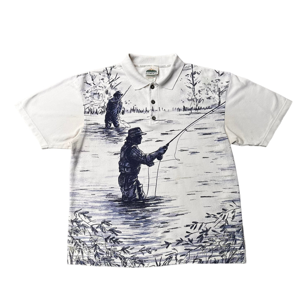 Fly fishing polo shirt large