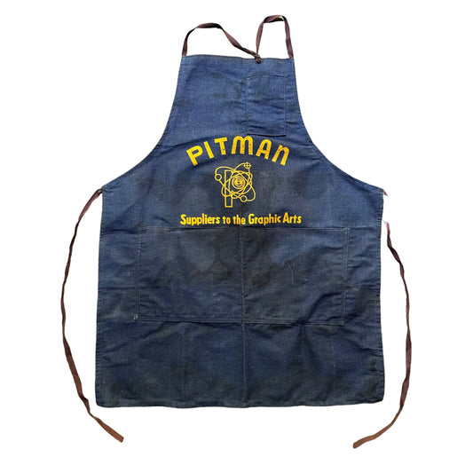 80s Graphic arts denim apron