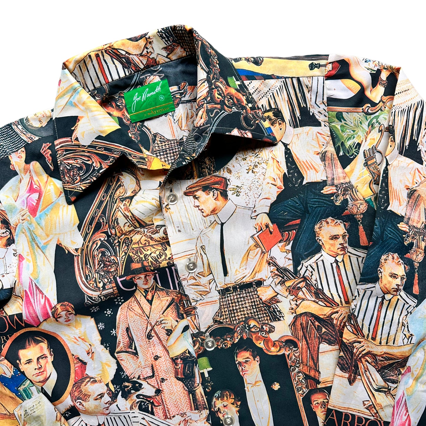 70s Joe Namath print shirt Small