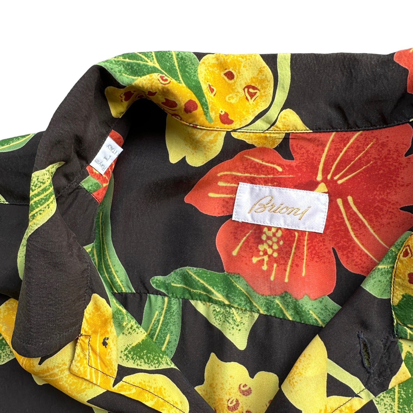 Brioni floral rayon shirt large