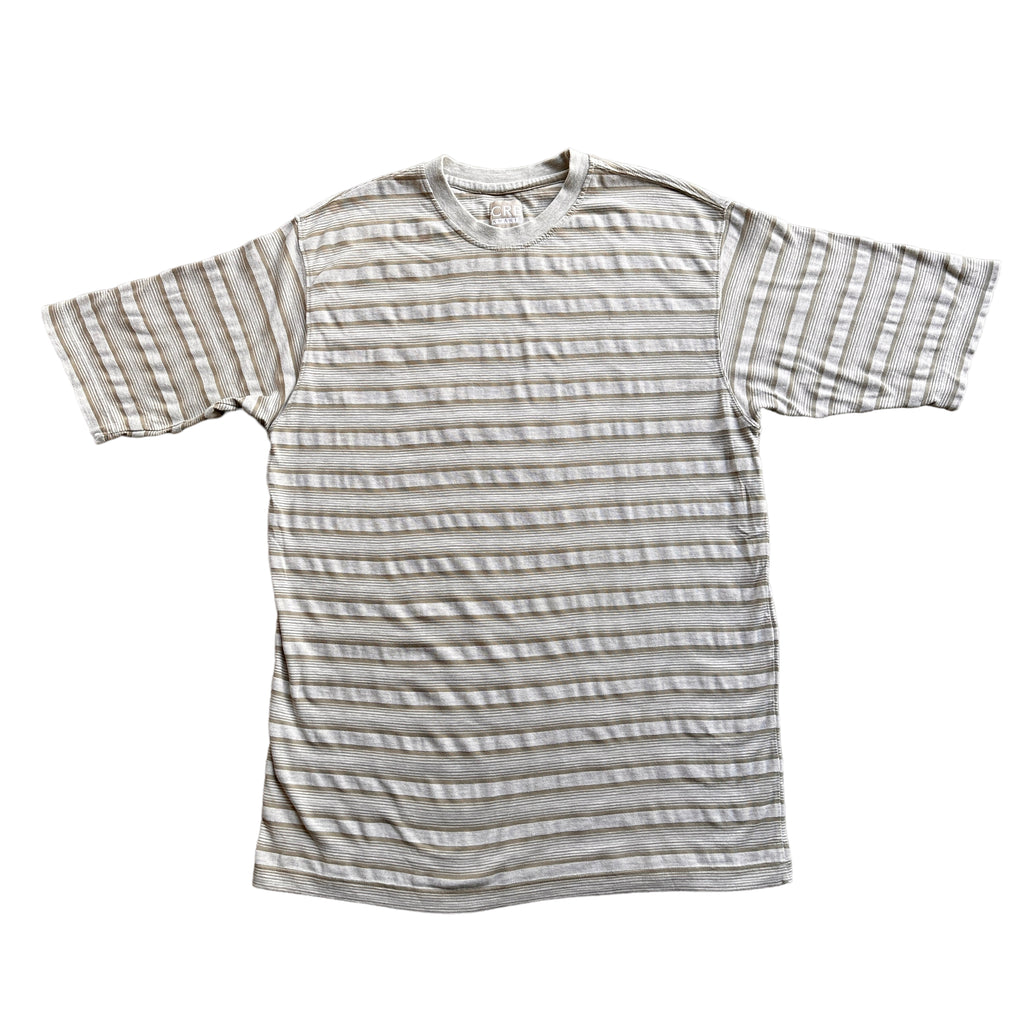 Striped woven tee large