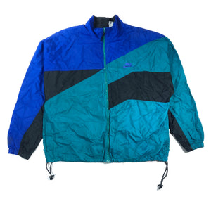 90s nike color block windbreaker track jacket large