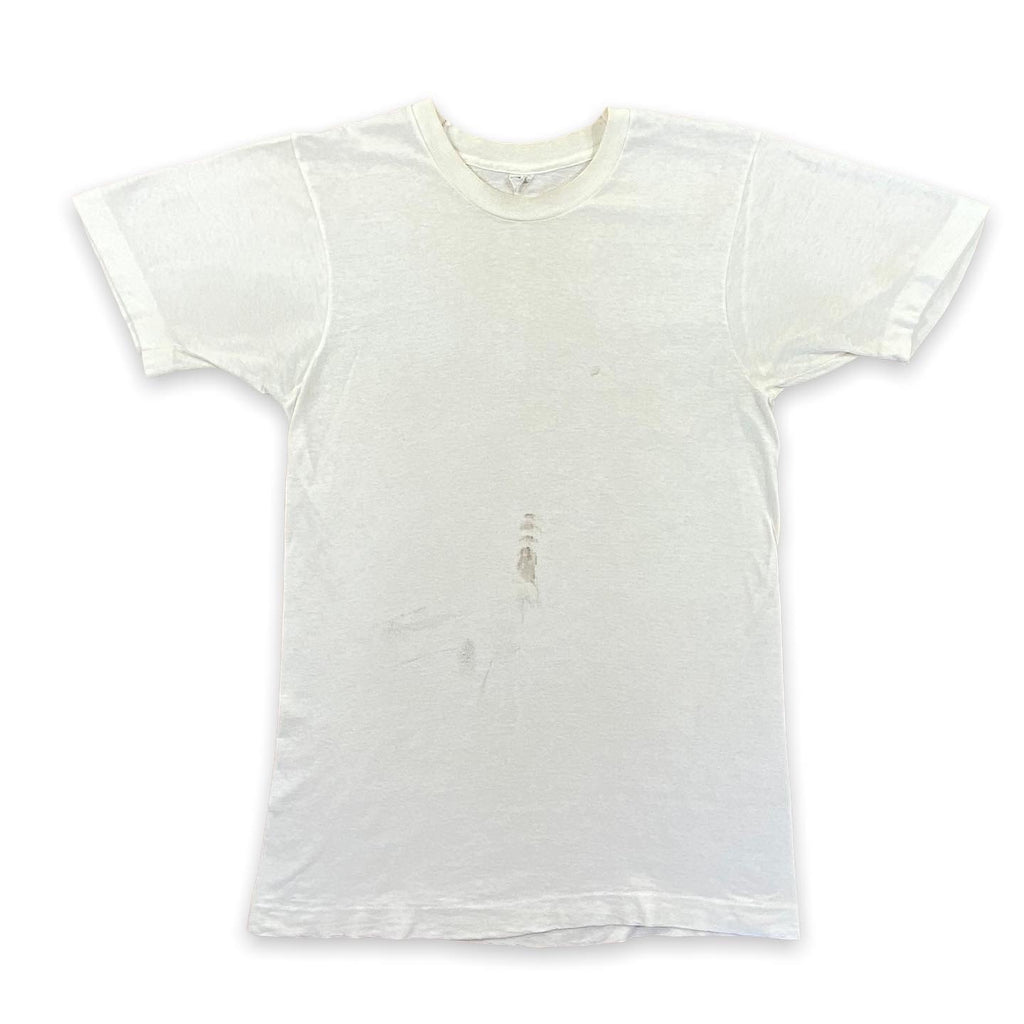 70s worn in white tee. small