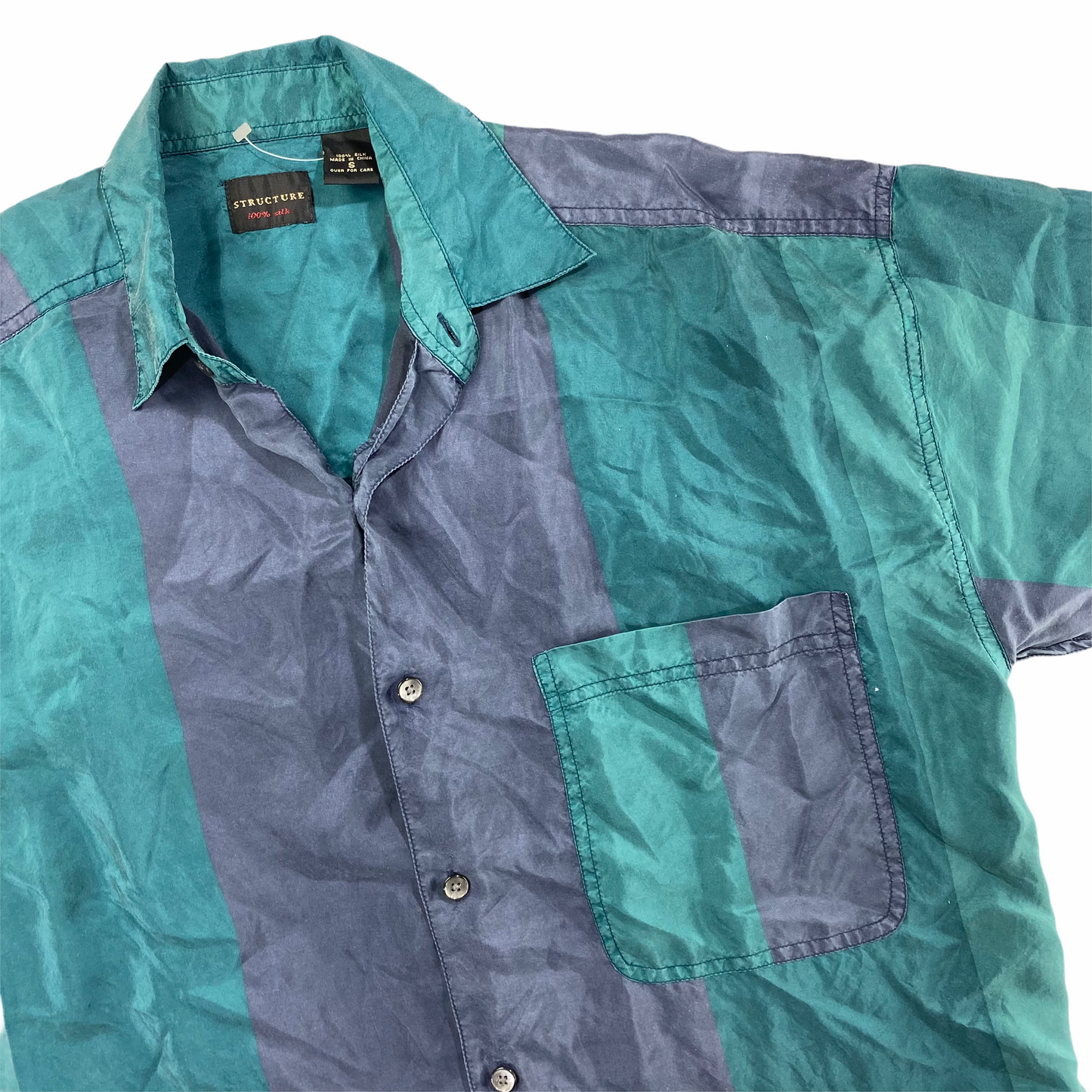 Structure Silk Shirt Small – Vintage Sponsor Structure Silk Shirt Small – Vintage Sponsor