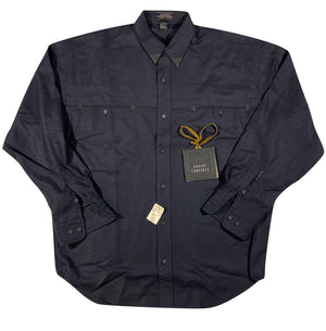Robert comstock wool shirt with leather accents L/XL