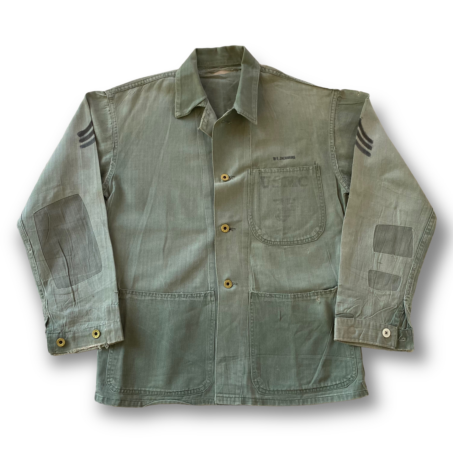 USMC HBT top with repairs medium