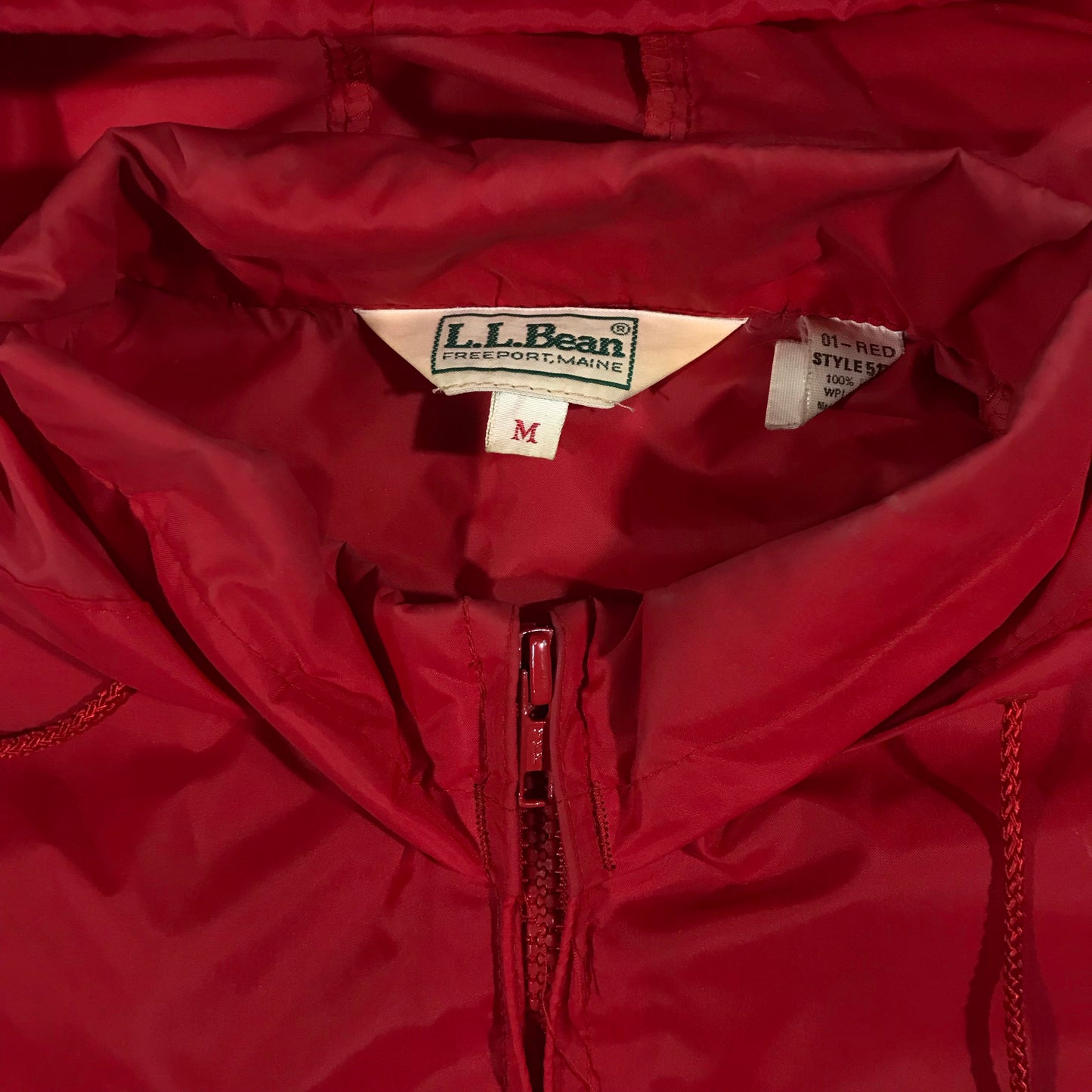 LL Bean light jacket. made in usa. removable hood. medium