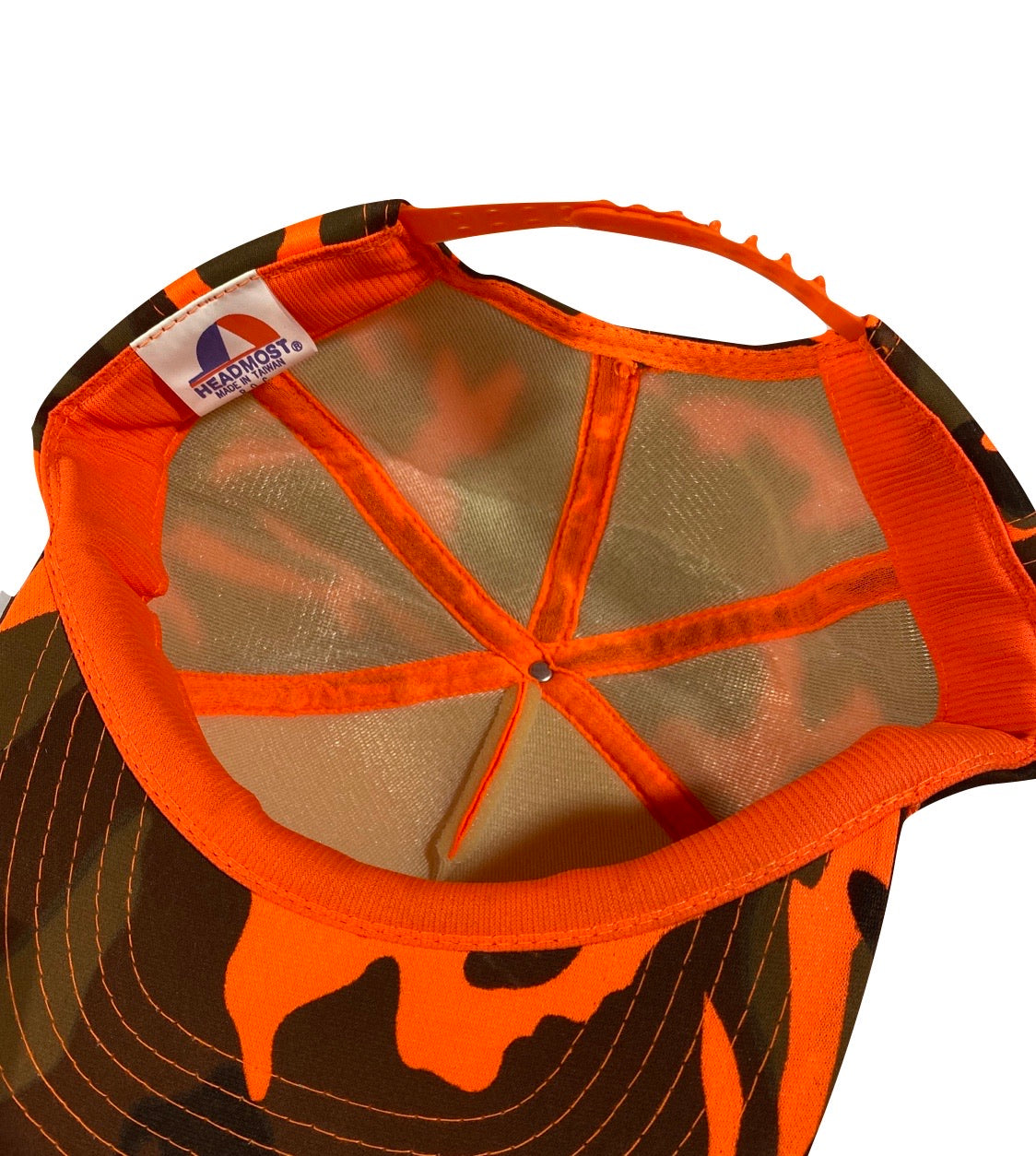 Retro Trucker Cap for Sublimation Camo Colors, 12 Each - Orange/Camo