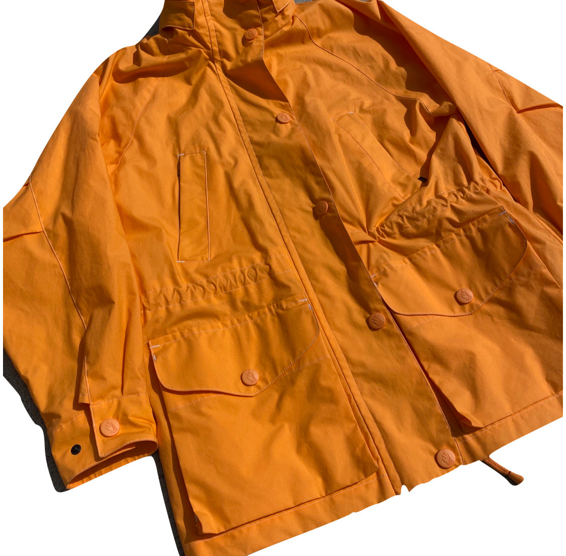 Nautical tangerine jacket. back pocket crazy. S/M