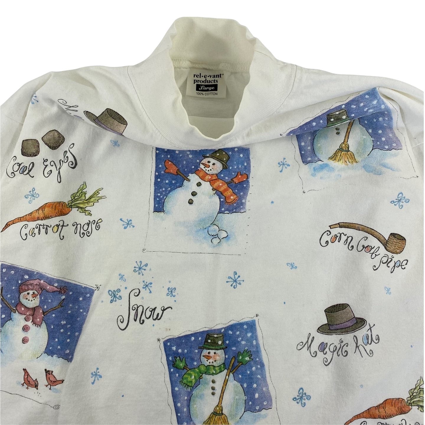 90s Snowman mock neck. large