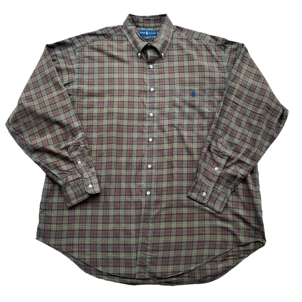 Polo ralph lauren button down plaid shirt XL