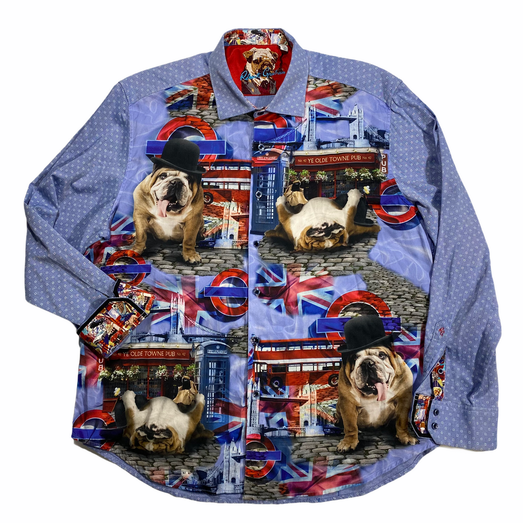 Robert graham british bulldog shirt. XXXL