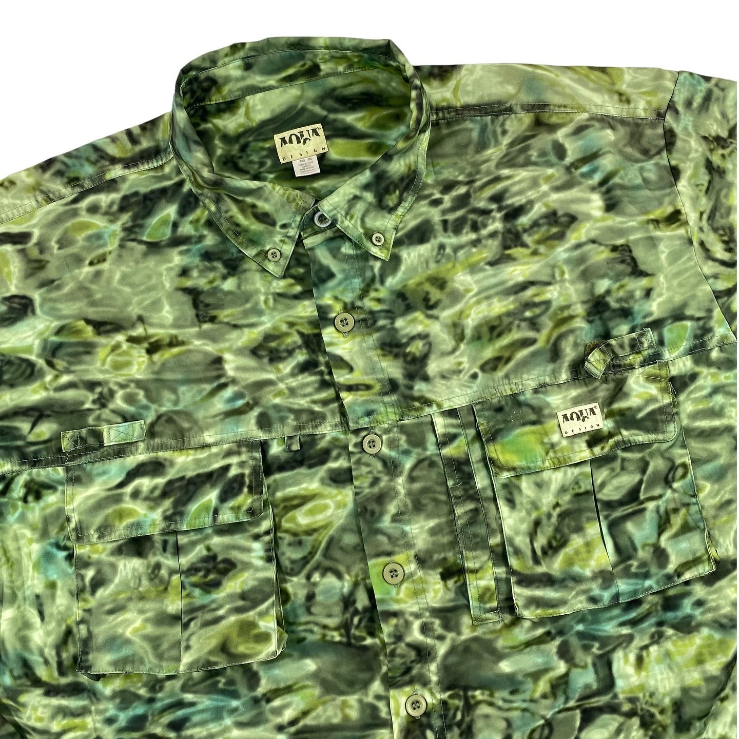 Water camo fishing shirt. XXL