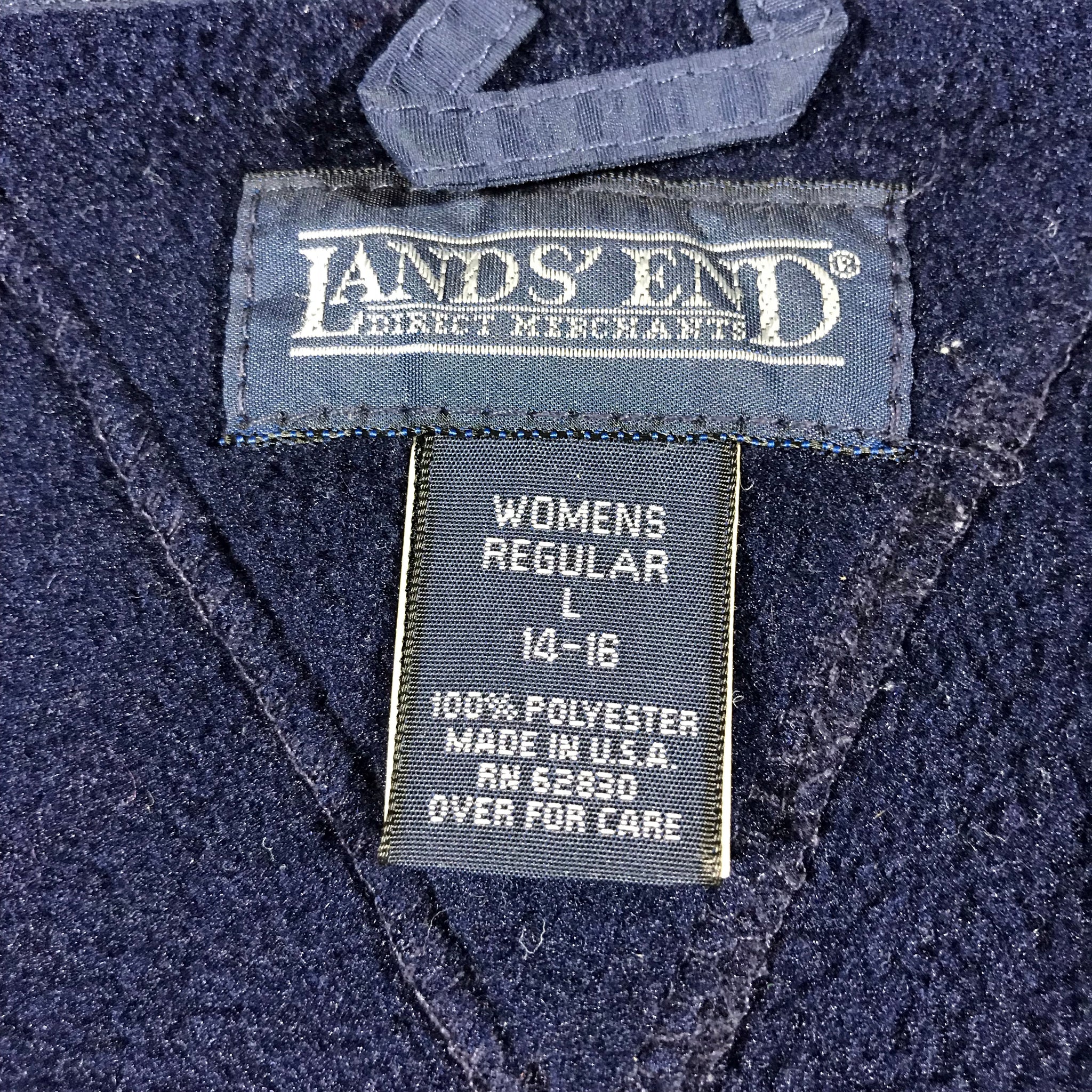 Landsend fleece coat. made in usa. large