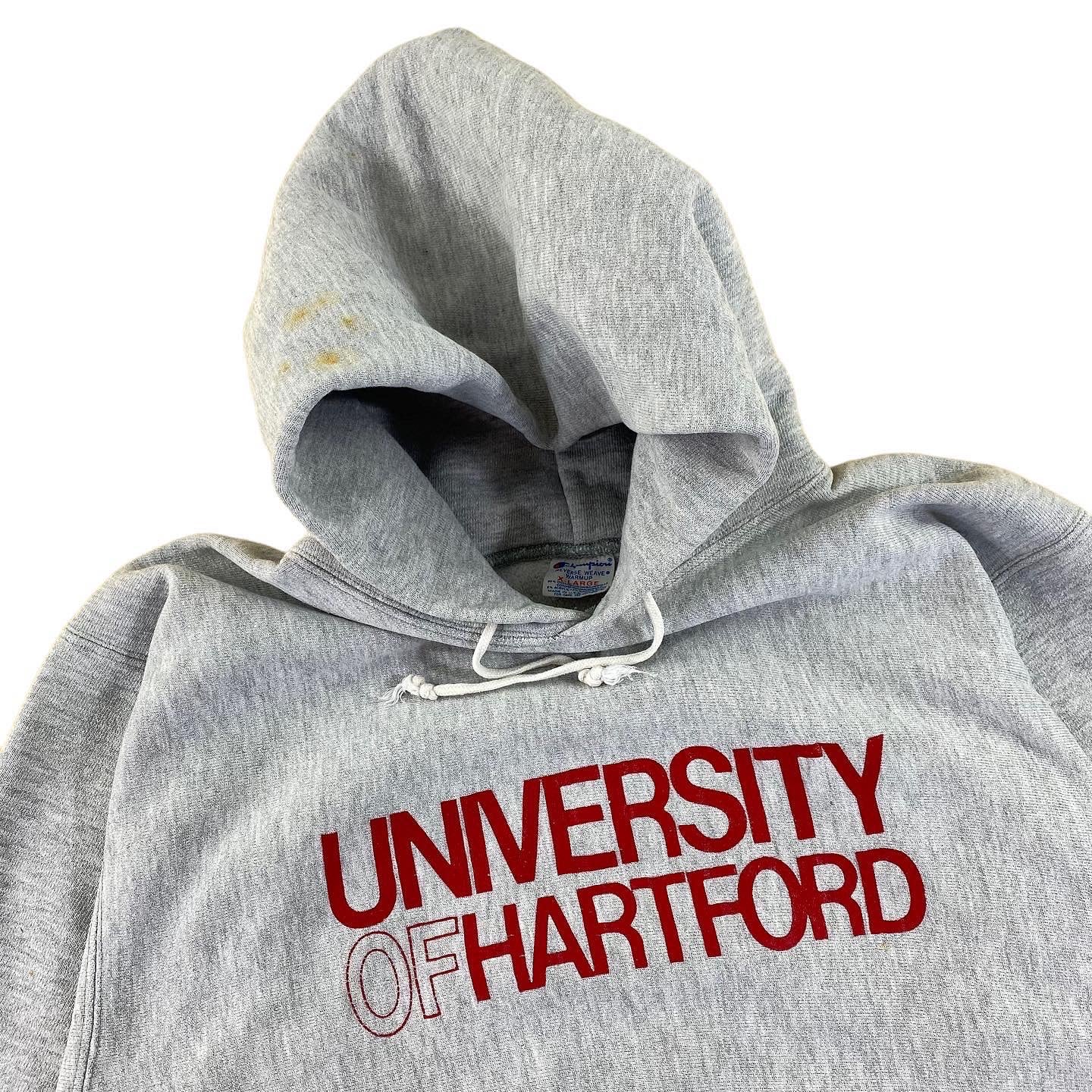 80s University of hartford reverse weave hood. XL