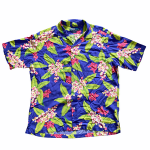 Polo Rayon Aloha Shirt Rayon Large