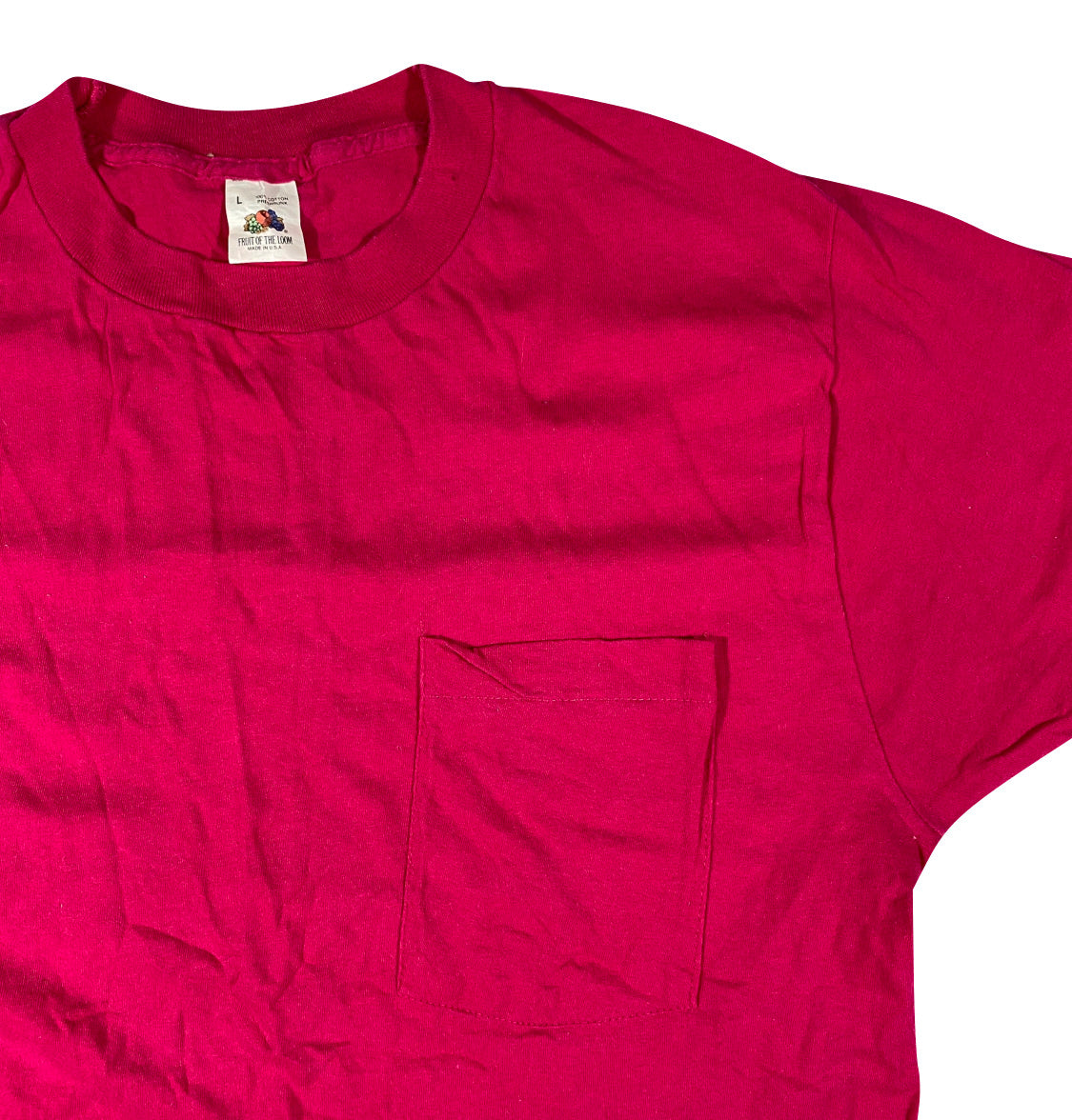 80s Fruit of the loom pocket tee large – Vintage Sponsor