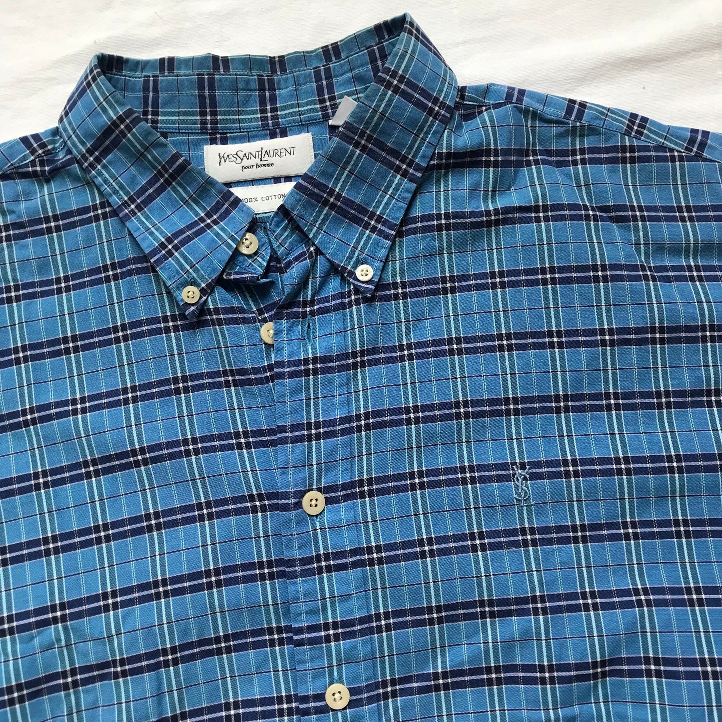 YSL button down short sleeve shirt XL