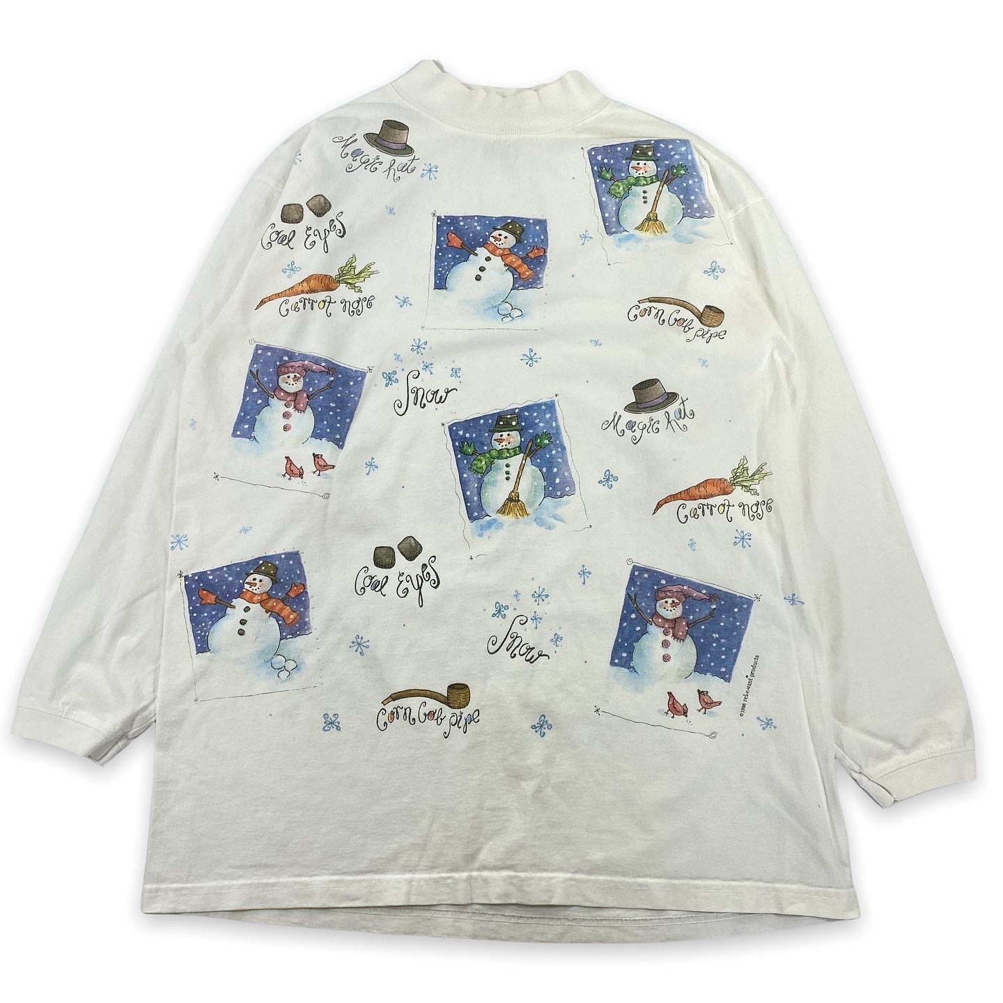 90s Snowman mock neck. large