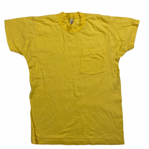 80s Yellow Blank Pocket T-Shirt Medium