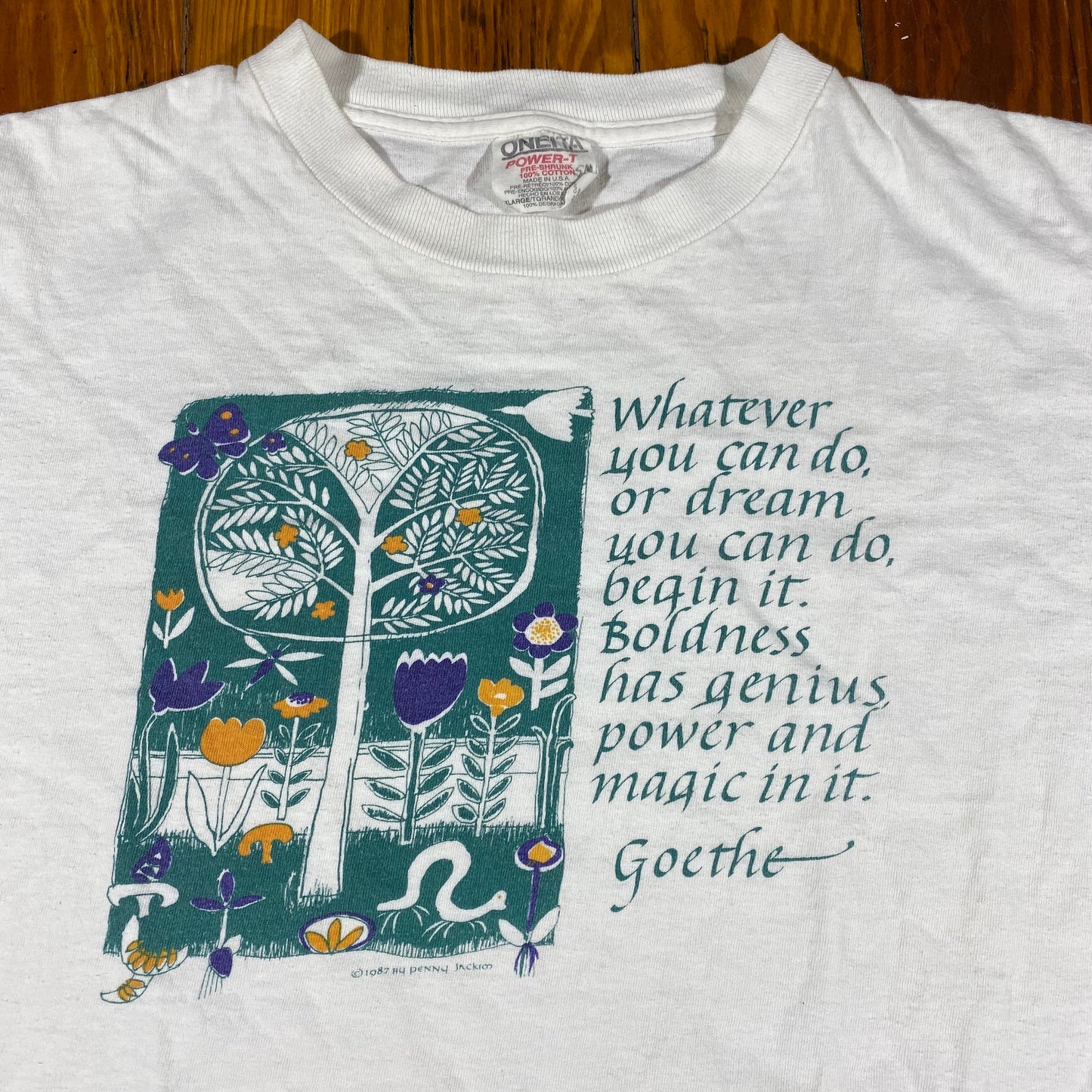 90s Goethe quote tee. L/XL