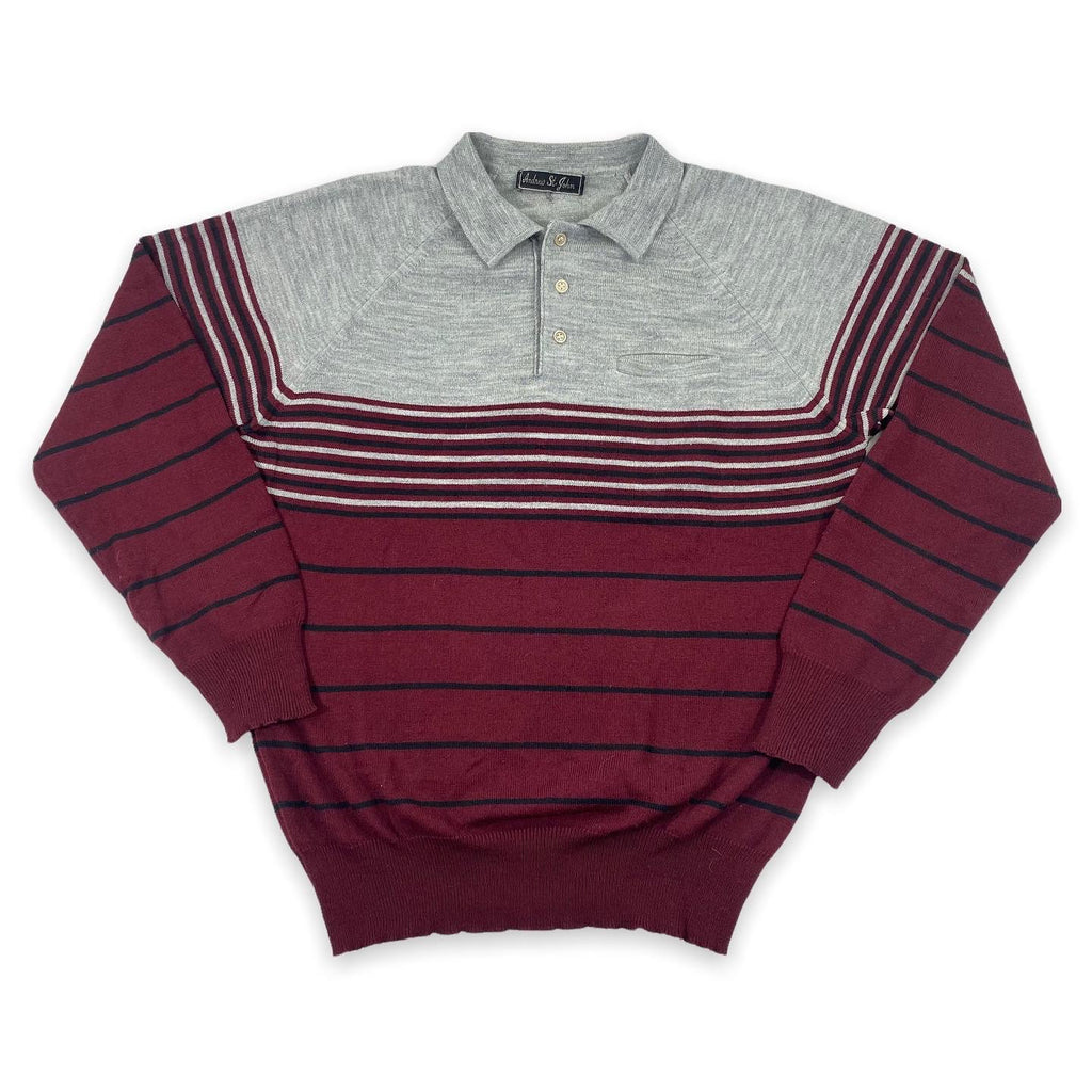 Knit polo sweater large wise