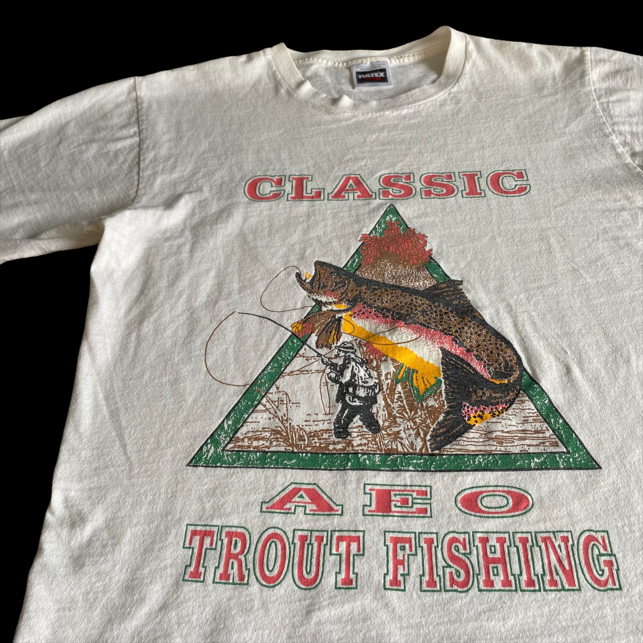 90s American Eagle Outfitters Trout Fishing T-Shirt Large