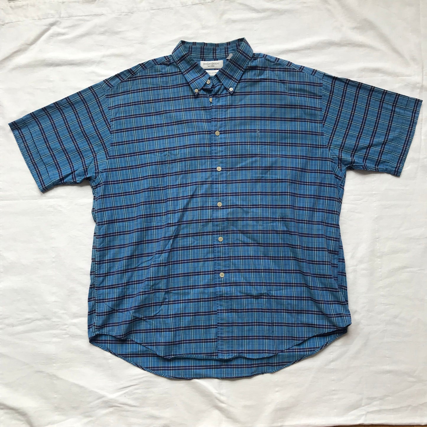 YSL button down short sleeve shirt XL